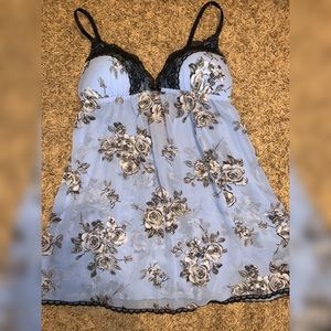 Blue and black rose gown